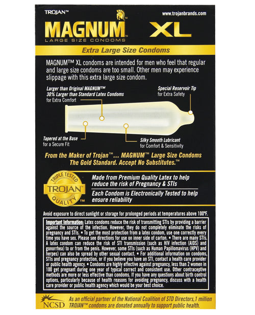 Trojan Magnum XL Lubricated Condom - Box of 12 | Buzz Me In