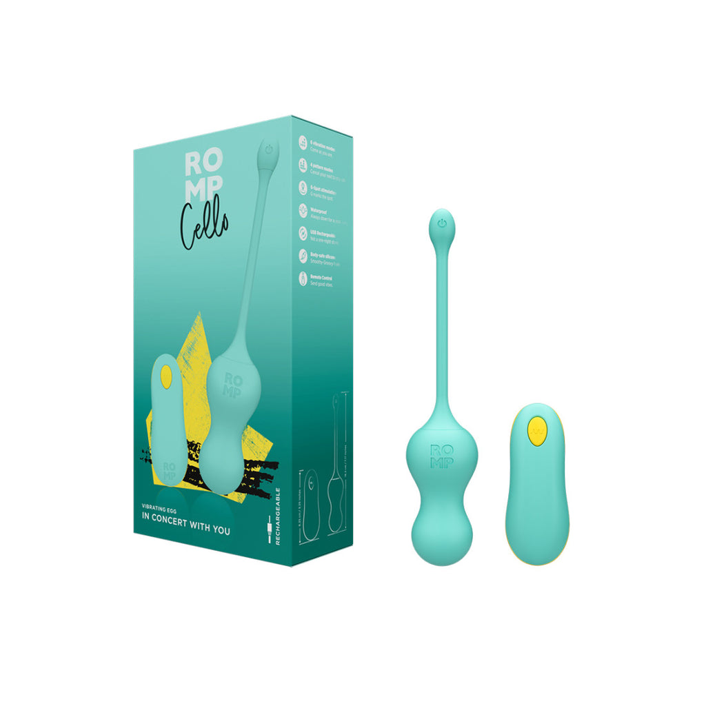 ROMP Cello Vibrating Egg in Aqua