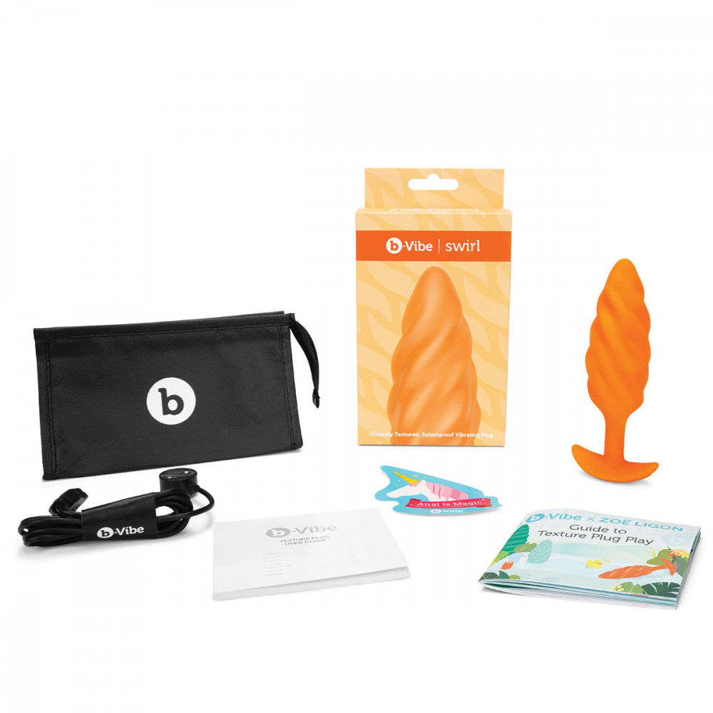 B-Vibe Texture Plug Swirl Orange (Medium)