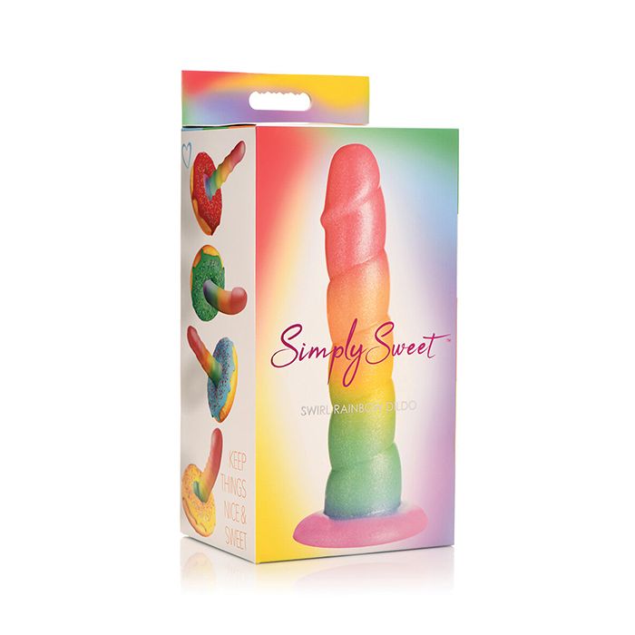 Simply Sweet 6.5" Swirl Rainbow Dildo