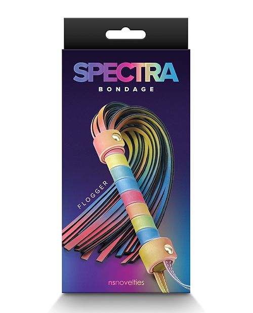 Spectra Bondage Flogger in Rainbow